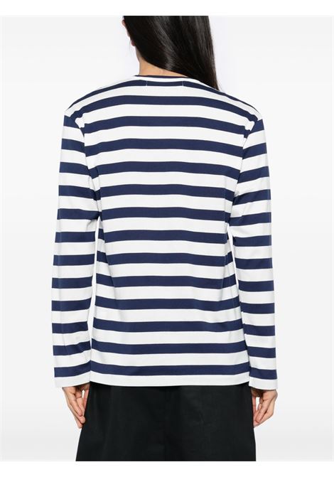 emblem t-shirt unisex navy  and white COMME DES GARÇONS PLAY | AX-T805-0511